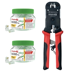 Simply 45 Kit: 2x Jars of 100x Cat6A & Crimp Tool