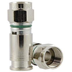 Holland Quad RG6 Compression F Connectors 50 Pack