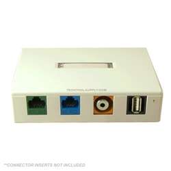 4 Port Surface Mount Box - Ivory