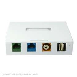 4 Port Surface Mount Box - White