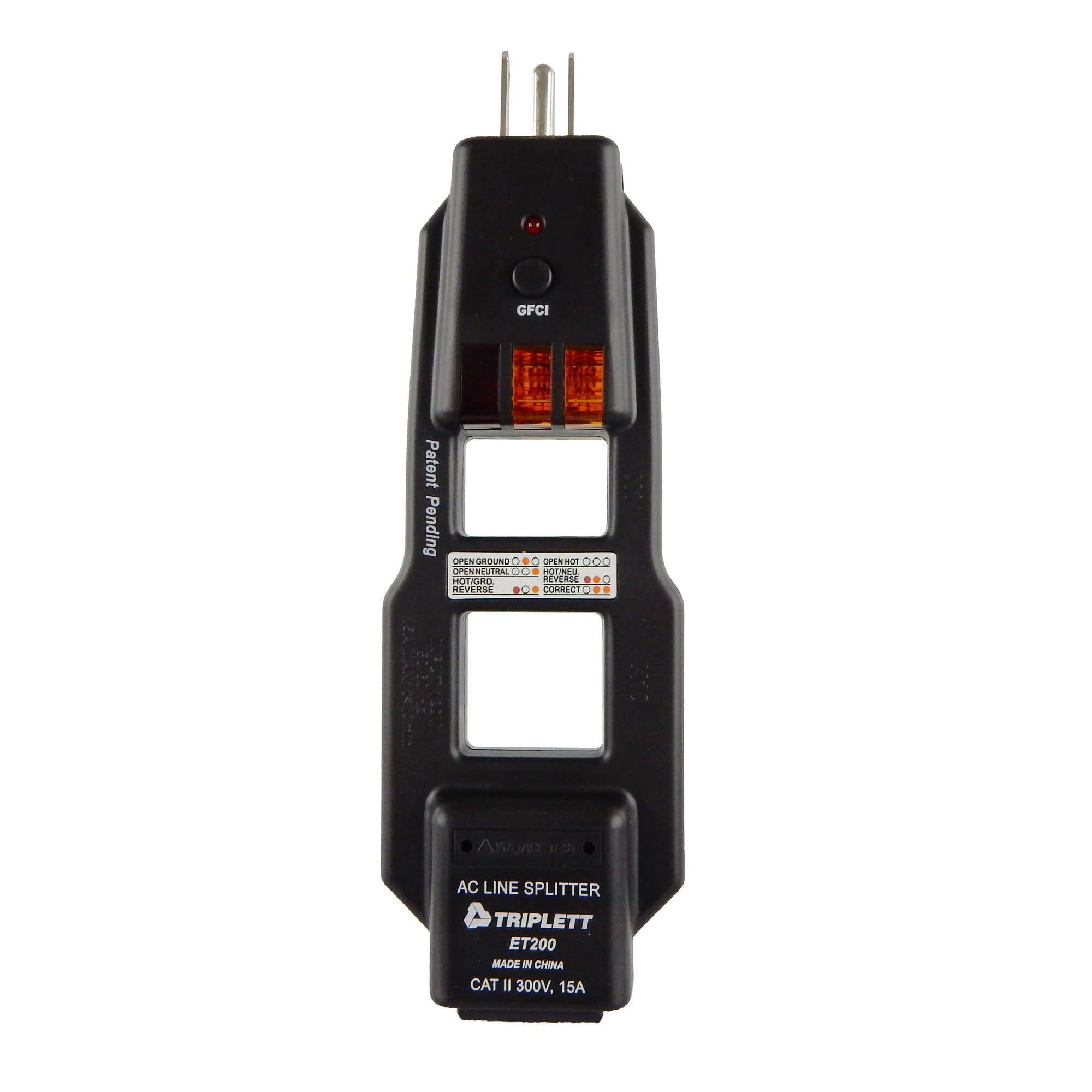 Triplett GFCI Receptacle Tester with AC Line Splitter