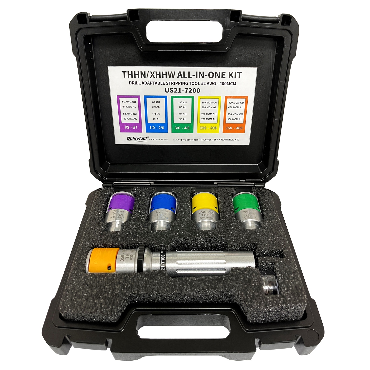 UtilityTool by Ripley Tools US21 VariStrip THHN/XHHW End Strip Kit - 5 Bushings, 2 AWG-400 kcmil