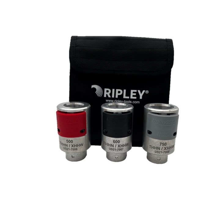 UtilityTool by Ripley Tools US21 VariStrip 3 Bushing Kit with Pouch - 500-750 kcmil THHN/XHHW