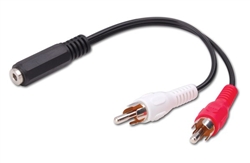 Vanco Female 3.5mm to 2 Male RCA