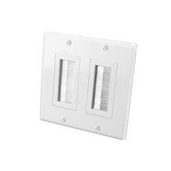 Vanco Decor Style Brush Bulk Plate Dual Gang White