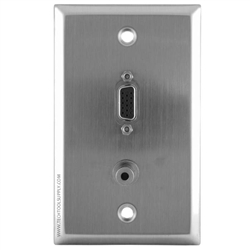 1x 3.5mm 1x SVGA Stainless Steel Wallplate