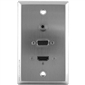 1 3.5mm 1x HDMI 1x SVGA Stainless Steel Wall