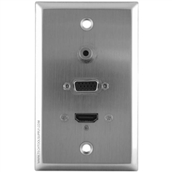1 3.5mm 1x HDMI 1x SVGA Stainless Steel Wall