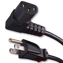 Vanco Flat Panel TV Right Angle Power Cord, 3ft