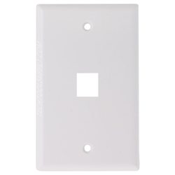 Vanco 1 Port Wall Plate - White