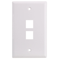 Vanco 2 Port Wall Plate - White