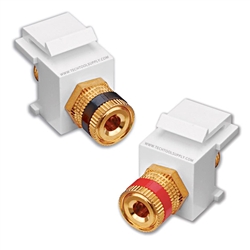 Vanco One Pair Quickport Speaker Binding Posts - White