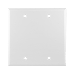 Vanco 2 Gang Blank Wall Plate White