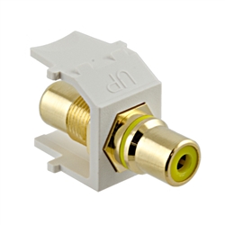 Vanco RCA to RCA White Quickport Insert - Yellow