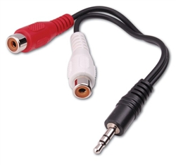 Vanco Male 3.5mm to 2 Female RCA