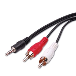 Vanco 3.5mm Stereo to RCA Cable, 6ft, Gold Plated