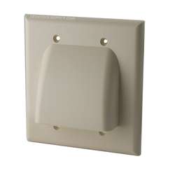 Vanco Dual Low Profile Bundled Cable Wall Plate - Ivory