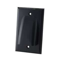 Vanco Low Profile Bundled Cable Wall Plate - Black