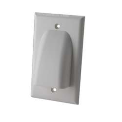 Vanco Low Profile Bundled Cable Wall Plate - White