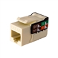 Vertical Cable CAT6A Keystone Jack - Almond