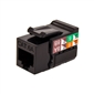 Vertical Cable CAT6A Keystone Jack - Black