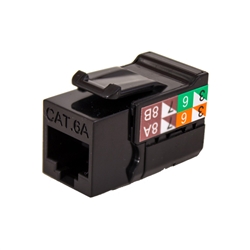 Vertical Cable CAT6A Keystone Jack - Black