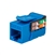Vertical Cable CAT6A Keystone Jack - Blue