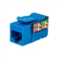 Vertical Cable CAT6A Keystone Jack - Blue