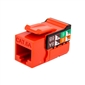 Vertical Cable CAT6A Keystone Jack - Orange