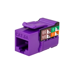 Vertical Cable CAT6A Keystone Jack - Purple