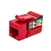 Vertical Cable CAT6A Keystone Jack - Red