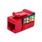 Vertical Cable CAT6A Keystone Jack - Red