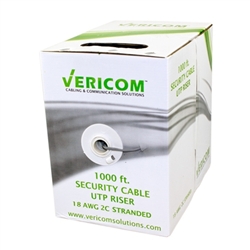 Vericom 1000 Feet 18 AWG 2 Conductor Stranded U/UTP CMR
