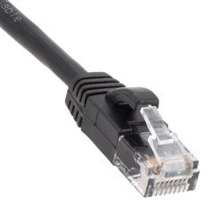 CAT5e Ethernet Patch Cable, Booted, Black - 10ft