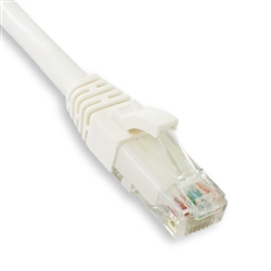 CAT5e Ethernet Patch Cable, Booted, White - 7ft