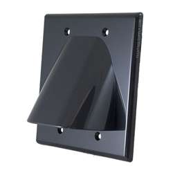 Vanco Dual Bulk Cable Wall Plate - Black