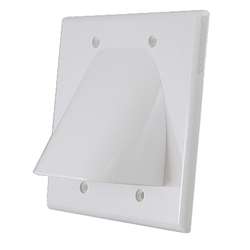 Vanco Dual Bulk Cable Wall Plate - White